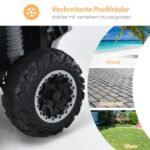 Elektrinis vaikiškas keturratis su LED žibintais ir muzika (Juoda)