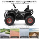 Elektrinis vaikiškas keturratis su LED žibintais (Juoda)