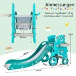 Vaikiška čiuožykla su krepšinio lenta (Žalia)