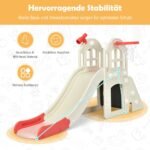 Vaikų žaidimų aikštelė su čiuožykla laipiojimo sienele ir krepšinio lanku (Rožinė)