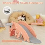 Vaikų žaidimų aikštelė: sūpynės čiuožykla ir krepšinio lankas (Rožinė)