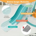 Vaikiškas žaidimų kompleksas su čiuožykla ir sūpuoklėmis (Žalia)