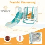 Vaikiškas žaidimų kompleksas su čiuožykla ir sūpuoklėmis (Žalia)