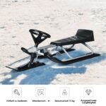 Vaikiškos rogutės su vairu ir stabdžiais (Pilka)