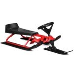 Rogutės vaikščiojimui su vairu ir dvigubomis stabdžių sistemomis (Raudona)