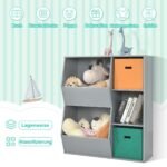 Daugiapakopis 5 skyrių ir 2 dėžių laikymo stovas vaikams (Pilka)