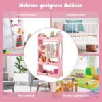 Vaikiška spinta su veidrodžiu ir drabužių kabykla (Rožinė)