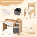 Vaikiškas rašomasis stalas su kėde ir atviromis lentynomis (Natūrali)
