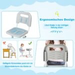 Vaikiškas reguliuojamo aukščio rašomasis stalas su kėde (Pilka)