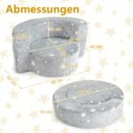 Transformuojama vaikiška sofa-lova su šviečiančiomis detalėmis (Pilka)
