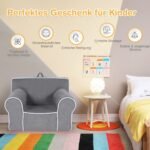Vaikiška sofa su minkšta sėdyne (Pilka)
