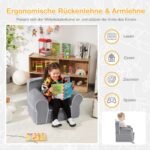 Vaikiška sofa su minkšta sėdyne (Pilka)