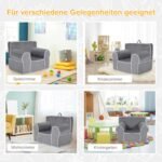 Vaikiška sofa su minkšta sėdyne (Pilka)