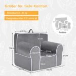 Vaikiška sofa su minkšta sėdyne (Pilka)