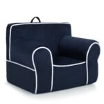 Vaikiška sofa su porankiais ir rankenėle (Tamsiai mėlyna)