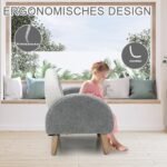 Vaikiška sofa su medžio masyvo kojomis minkštu apmušalu (Pilka)