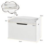 Talpi žaislų skrynia su atsegamu dangčiu ir pagalvėle (Balta)