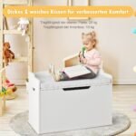 Talpi žaislų skrynia su atsegamu dangčiu ir pagalvėle (Balta)