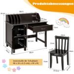 Vaikiškas rašomasis stalas su kėde ir laikymo spintelėmis (Ruda)