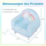 Vaikiška minkšta sofa su atlošu ir porankiais (Mėlyna)