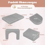 Modulinė putų detalių vaikų žaidimų sofa (Pilka)