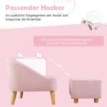 Vaikiška sofa-fotelis su pufiku (Rožinė)
