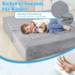 Modulinė vaikiška putų gumos sofa-lova (Pilka)