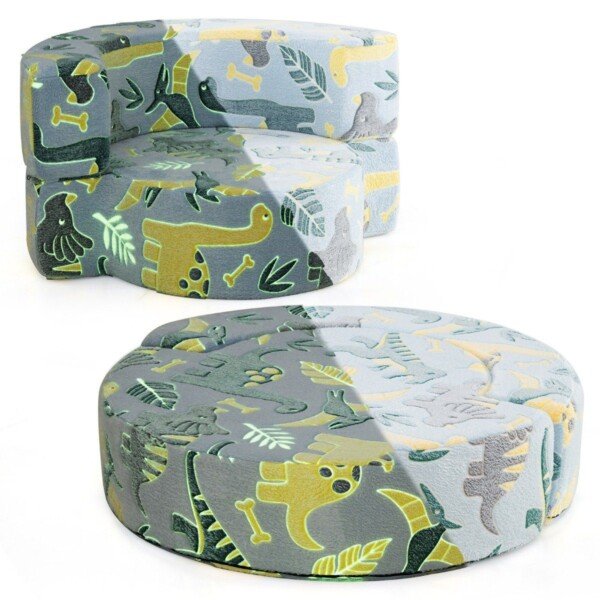 Transformuojamas vaikiškas minkštasuolis su šviečiančiais raštais (Mėlyna)