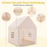 Vaikų žaidimų namelis su mediniu rėmu ir stabiliu dizainu (Smėlio)