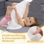 Modulinė 9 dalių putplasčio vaikų sofa (Pilka)