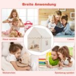 Vaikų žaidimų palapinė su mediniu rėmu ir minkšta pagalvėle (Smėlio)