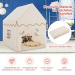 Vaikų žaidimų palapinė su mediniu rėmu ir minkšta pagalvėle (Smėlio)