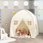 Erdvi vaikų žaidimų palapinė su nešiojimo krepšiu ir neslystančiu kilimėliu (Smėlio)