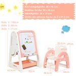 Dvipusė mokymosi lenta ir vaikiškas rašomasis stalas (Oranžinė)