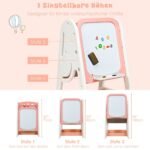 Dvipusė mokymosi lenta ir vaikiškas rašomasis stalas (Oranžinė)