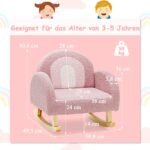 Vaikiška supama kėdutė su medinėmis kojelėmis (Rožinė)