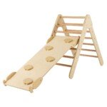 Medinis trikampis laipiojimo stovas su rampa (Natūrali)