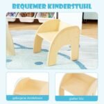 Vaikiškas staliukas ir kėdutė apvaliais kraštais (Natūrali)