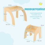 Vaikiškas staliukas ir kėdutė apvaliais kraštais (Natūrali)