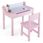 Vaikiškas stalas ir kėdė (Rožinė)