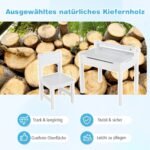 Vaikiškas kūrybinių veiklų stalas su kėdute (Balta)