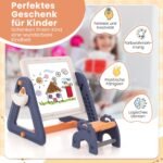 Daugiafunkcis vaikiškas stalas su kėdute ir statybinių blokelių plokšte (Daugiaspalvė)