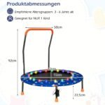 Vaikiškas mini batutas su LED apšvietimu ir nuimamu rankėna (Mėlyna)