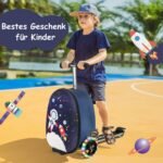 Vaikiškas riedis-vežimėlis su LED ratukais (Tamsiai mėlyna)