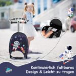 Vaikiškas riedis-vežimėlis su LED ratukais (Tamsiai mėlyna)