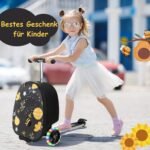 Dviračio riedlentė vaikams su LED ratukais ir stabdžiu (Juoda)