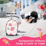 Vaikiškas riedlentės formos lagaminas su LED ratukais ir stabdžiais (Rožinė)