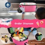 Vaikiškas riedlentės formos lagaminas su LED ratukais ir stabdžiais (Rožinė)