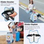 Vaikiška riedlentė-vežimėlis su LED ratukais (Mėlyna)