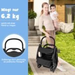 Sulankstomas kelioninis vežimėlis su reguliuojamu atlošu (Juoda)